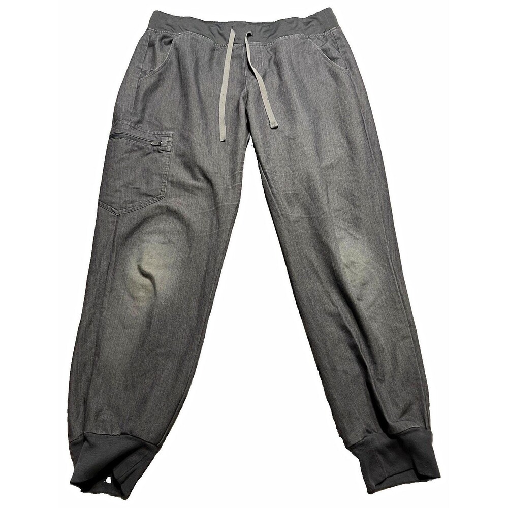 FIGS Technical Collection Scrub Jogger Pants Women's M Petite Gray Cargo Pockets
